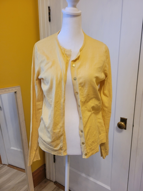 august silk Sweaters - august silk Yellow Button Down Top PTP 17"